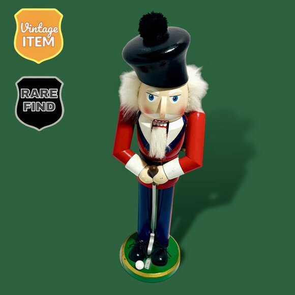 Vintage Christmas Holiday 15 Inch Golf Player Santa Nutcracker. RARE! - Picture 1 of 10